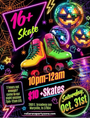 16+ Skate Saturday October 31st