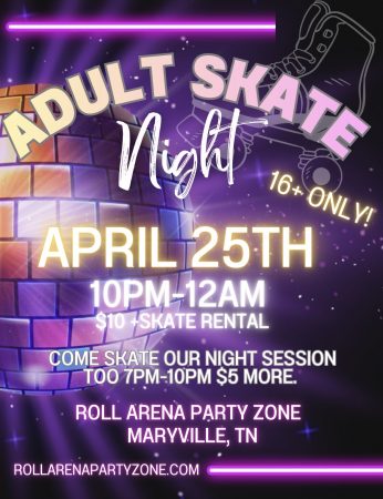 Adult Skate Night at RollArena Party Zone